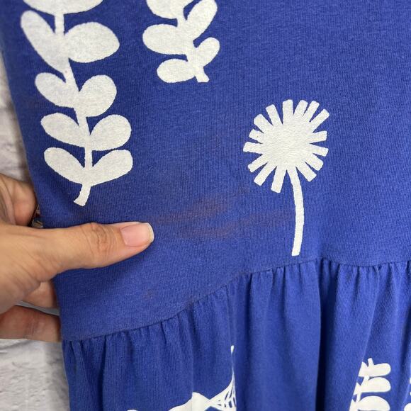 VTG Cotton Fields by M Mac Womens Petite L Blue Stencil Fish Print Maxi Dress - Picture 4 of 6